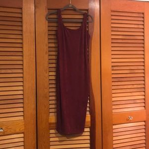 Burgundy midi dress